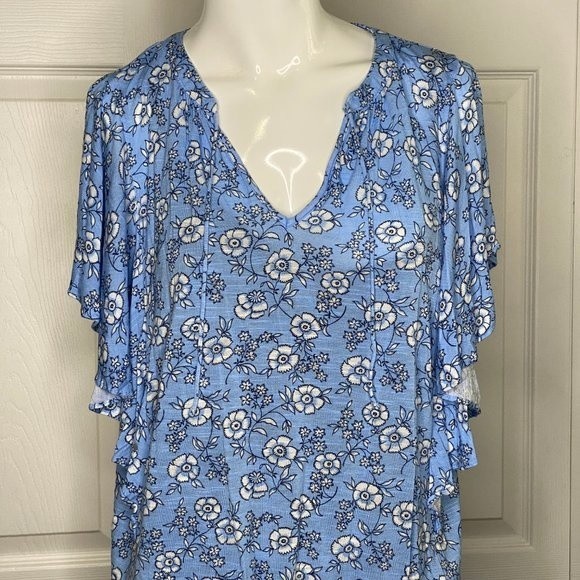 CHAPS Blue Floral Shirt Sz S EUC - Picture 11 of 11